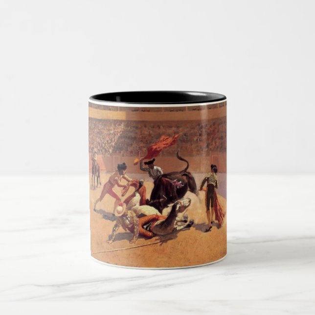 Mexican Bull Fighters (by Frederic Remington) Two-Tone Coffee Mug (Center)