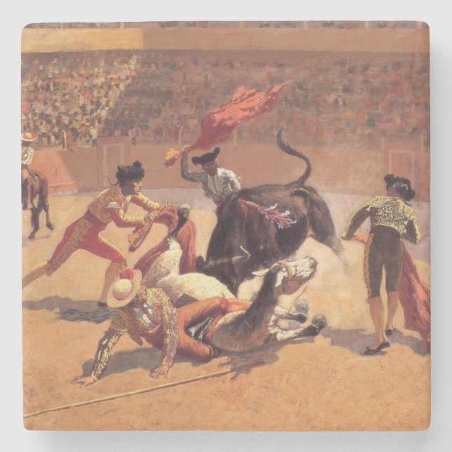 Mexican Bullfighting Arena (by Frederic Remington) Stone Coaster (Front)