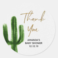 Mexican Cactus Baby Shower Thank You Tag