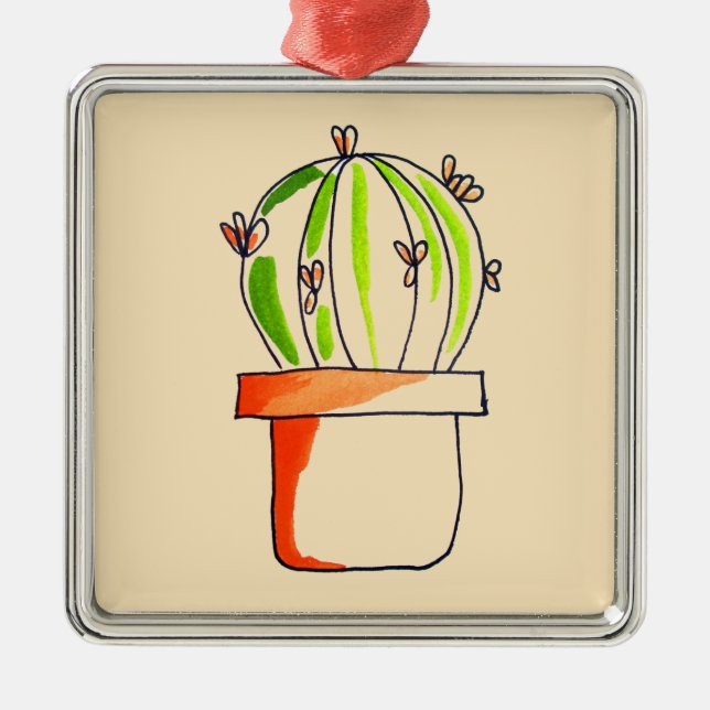 Mexican cactus cute desert art metal tree decoration (Front)