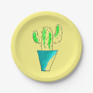 Mexican cactus dinner party paper plate