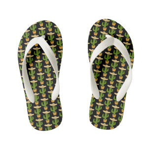 Mexican cactus kid's flip flops