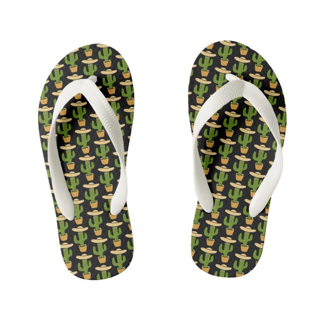 Mexican cactus kid's flip flops (Footbed)