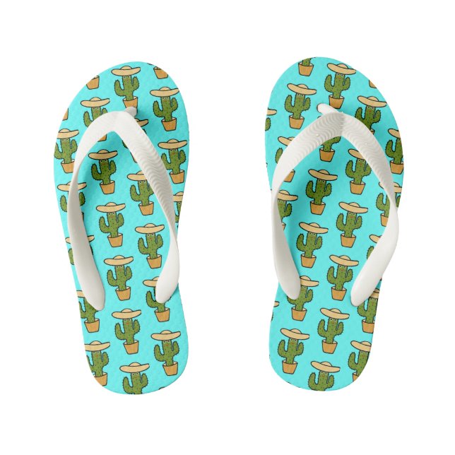 Mexican cactus kid's flip flops (Footbed)