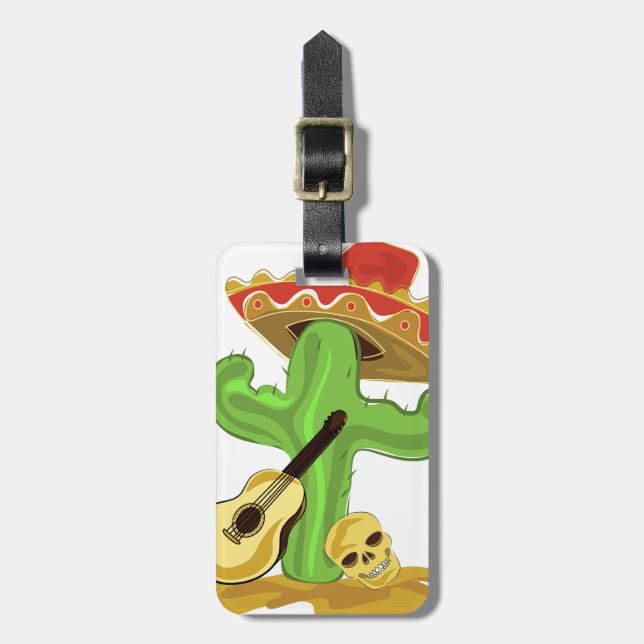 Mexican Cactus Luggage Tag (Front Vertical)