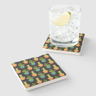 Mexican Cactus Plant Cinco de Mayo Fiesta Gardener Stone Coaster