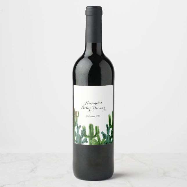 Mexican Cactus Wine Bottle Labels (Front)