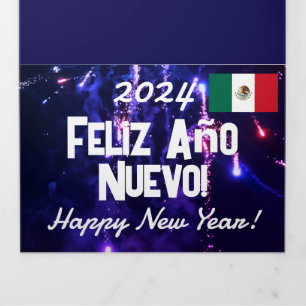 Mexican Calendar 2024 Happy New Year Gift Tri-Fold Programme