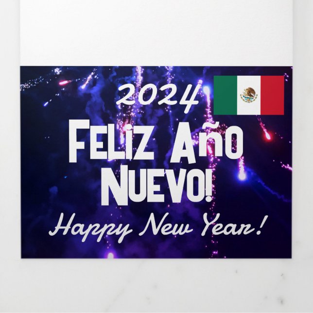 Mexican Calendar 2024 Happy New Year Gift Tri-Fold Programme (Cover)
