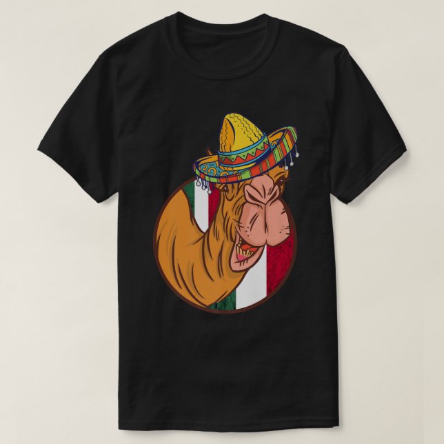 Mexican Camel Hat Sombrero Funny Camel Life Mexico T-Shirt (Design Front)