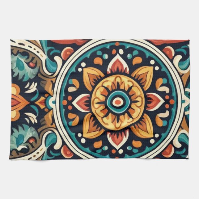  Mexican Cantaro Pottery Design Kitchen Towel  (Horizontal)