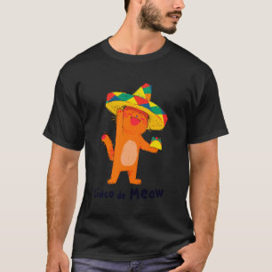 Mexican Cat Fiesta Funny Cinco de Mayo Cat Cinco d T-Shirt