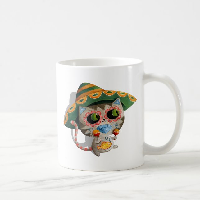Mexican Cat with Sombrero Coffee Mug (Right)