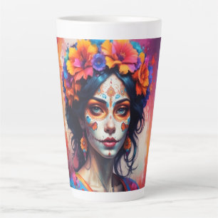 Mexican Catrina watercolor Latte Mug