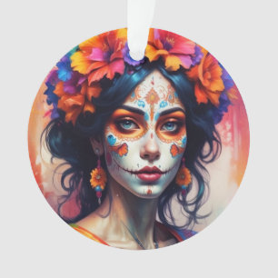 Mexican Catrina watercolor Ornament