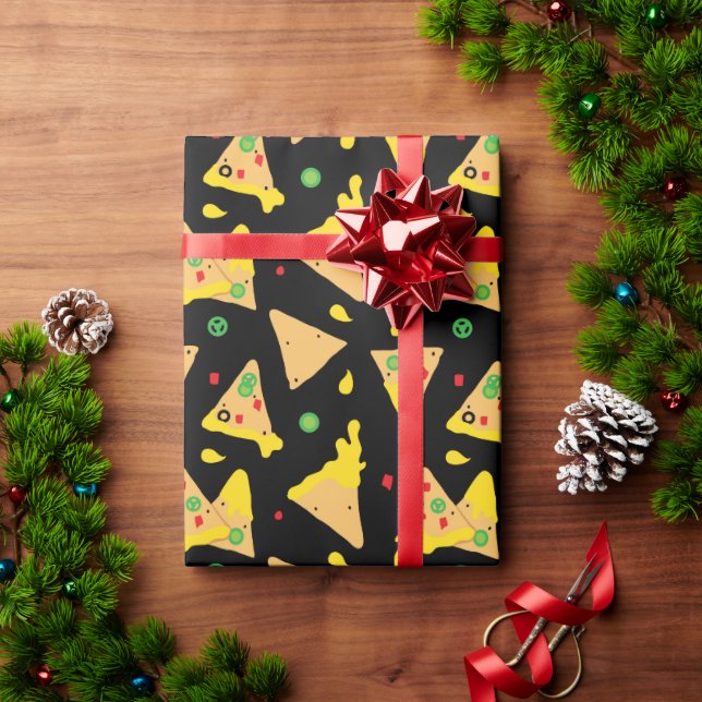 Mexican Cheese Nacho Chips Patterned Wrapping Paper (Holiday Gift)