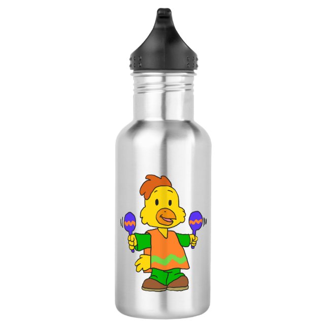 Mexican Chick cartoon | Choose background colour 532 Ml Water Bottle (Right)