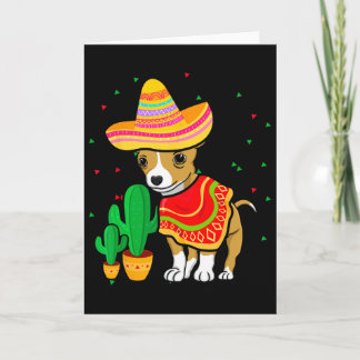 Mexican Chihuahua Dog Sombrero Cinco De Mayo Fiest Card
