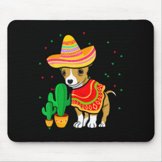 Mexican Chihuahua Dog Sombrero Cinco De Mayo Fiest Mouse Mat