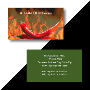 Mexican Chilli Peppers Restaurant Business Cards
