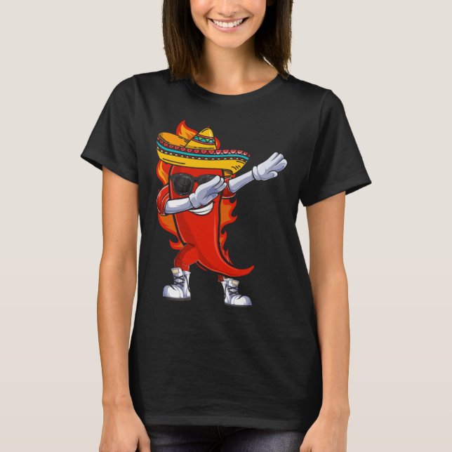 Mexican Chilly Dabbing Mexican Food  Burrito Day T-Shirt (Front)