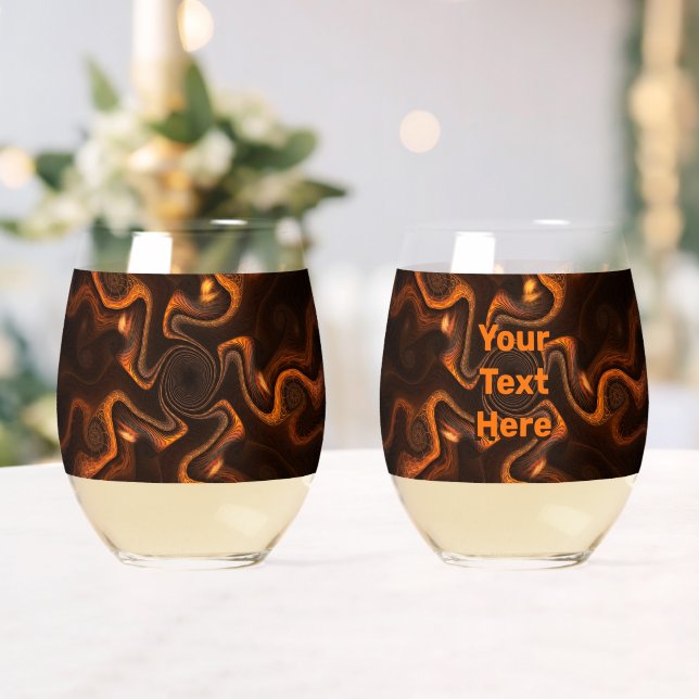 Mexican Chocolate Stemless Wine Glass (Insitu (Wedding))