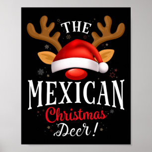 Mexican Christmas Deer Pjs Xmas Family Matching  Poster