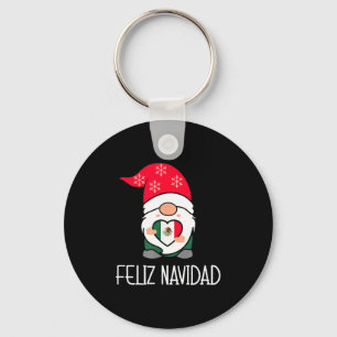 Mexican Christmas Gnome Feliz Navidad Mexico  Key Ring
