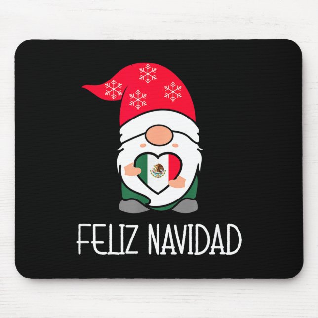 Mexican Christmas Gnome Feliz Navidad Mexico  Mouse Mat (Front)