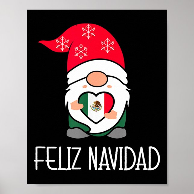 Mexican Christmas Gnome Feliz Navidad Mexico  Poster (Front)