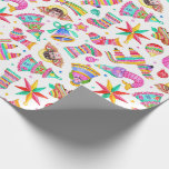 Mexican Christmas wrapping paper<br><div class="desc">This Christmas make joyful gift boxes with this bright and colourful Mexican wrapping paper. The pattern is made with my watercolor designs,  you can see the traditional piñata,  multicolor stars and socks,  angels and other ornaments of the Mexican Christmas.</div>