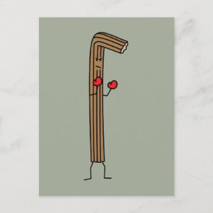 Mexican Churro Fighter with Red Boxing Gloves Postcard