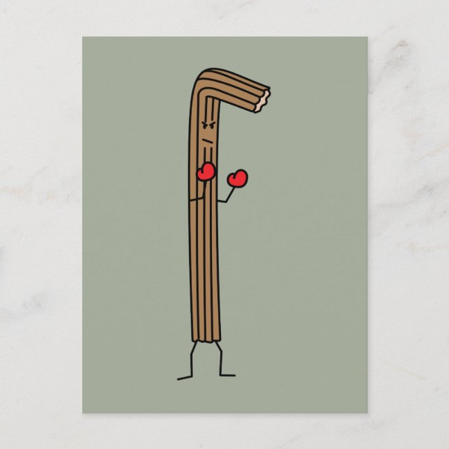 Mexican Churro Fighter with Red Boxing Gloves Postcard (Front)
