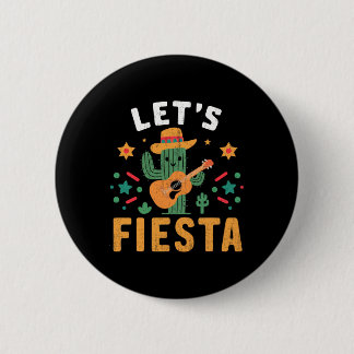 Mexican Cinco De Mayo Cactus Guitar For Men Women  6 Cm Round Badge