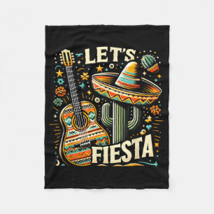 Mexican Cinco De Mayo Cactus Guitar For Men Women Fleece Blanket