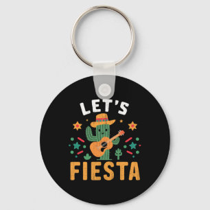 Mexican Cinco De Mayo Cactus Guitar For Men Women Key Ring