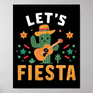 Mexican Cinco De Mayo Cactus Guitar For Men Women Poster