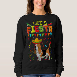 Mexican Cinco De Mayo Fiesta Let's Fiesta Basset Sweatshirt
