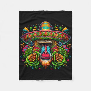 Mexican Cinco De Mayo Let's Fiesta Party Boon Monk Fleece Blanket