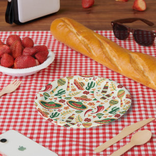 Mexican Cinco De Mayo Pattern  Paper Plate