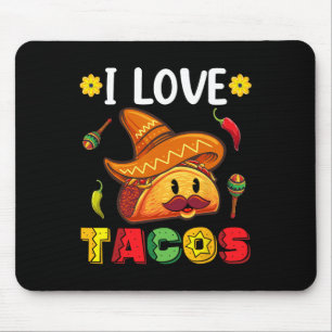 Mexican Cinco De Mayo Shirt I Love Tacos Mouse Mat