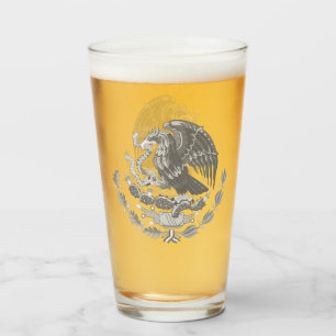 Mexican coat of arms - silver glass