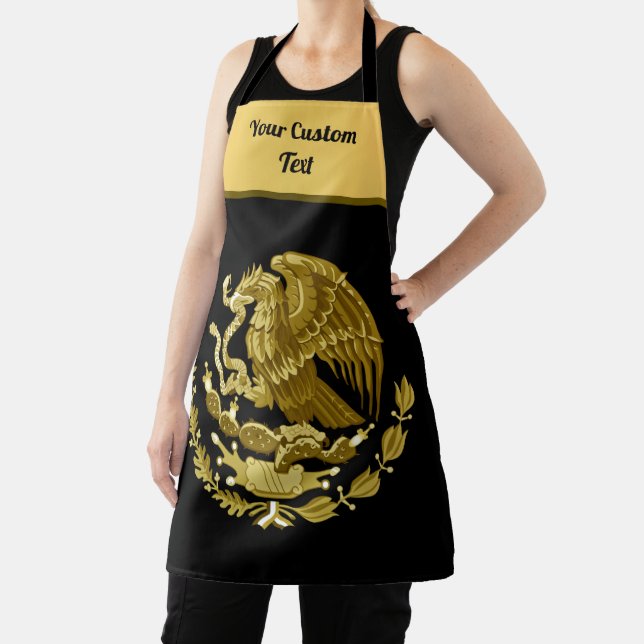 Mexican coat of arms with a golden eagle apron (Insitu)