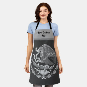 Mexican coat of arms with a golden eagle - silver apron