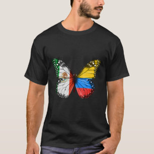Mexican Colombian Flag Butterfly T-Shirt