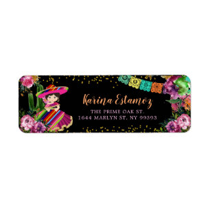 Mexican Colorful Fiesta Floral Birthday Address