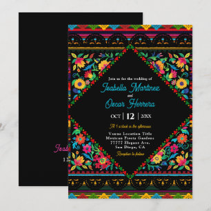 Mexican colorful wedding invitation