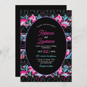 Mexican colorful wedding invitation