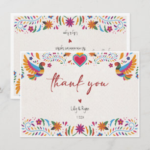 Mexican Colourful Bird Bridal Thank You Card
