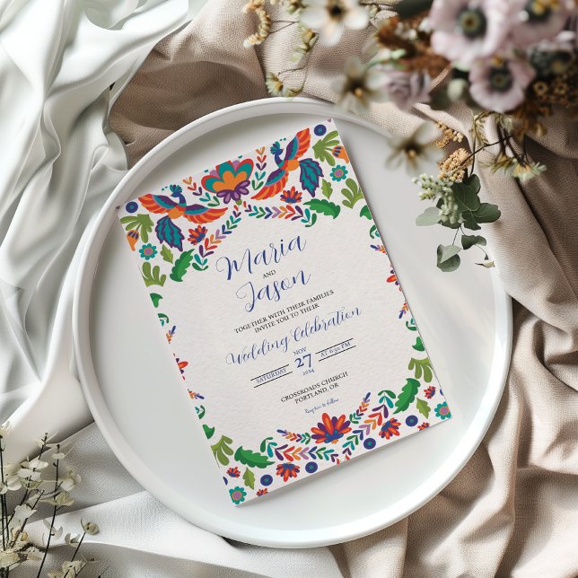 Mexican Colourful Botanical Aesthetic Boda Wedding Invitation (Mexican Colorful Botanical Aesthetic Boda Wedding Invitation)
